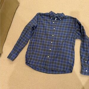 Peter Millar Flannel Navy and Black Checkered Shirt